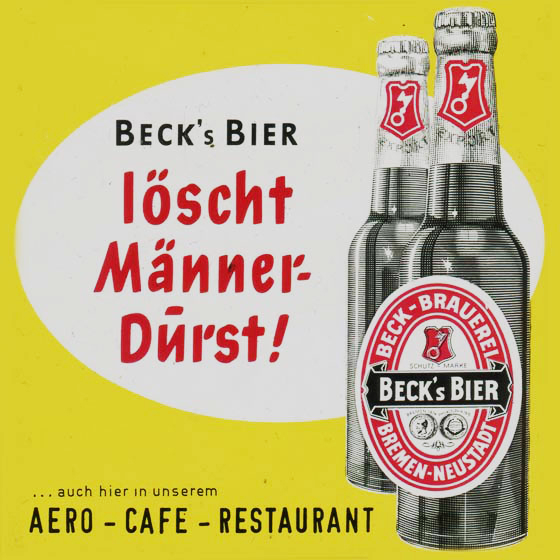 BECK´S Becks Vintage Logo Bier Brauerei Bremen Est 1873 Männer Men T-Shirt Grau 